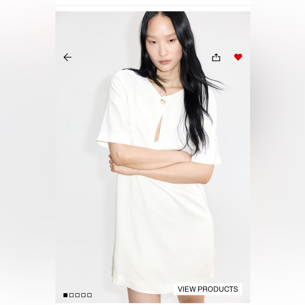 NWT H&M Linen Blend Dress Cream Size XL